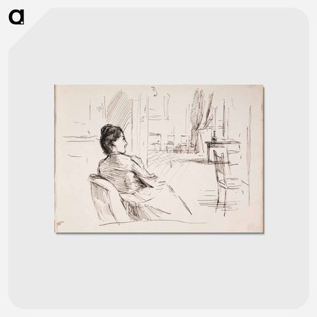 アートポストカード-Interiööri jossa taiteilijan vaimo ellan - アルバート エーデルフェルト Postcard.