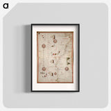 Portolan atlas of the Mediterranean Sea, western Europe, and the northwest coast of Africa: Central Mediterranean - アンティーク地図 Poster.