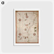 アートポストカード-Portolan atlas of the Mediterranean Sea, western Europe, and the northwest coast of Africa: Central Mediterranean - アンティーク地図 Postcard.