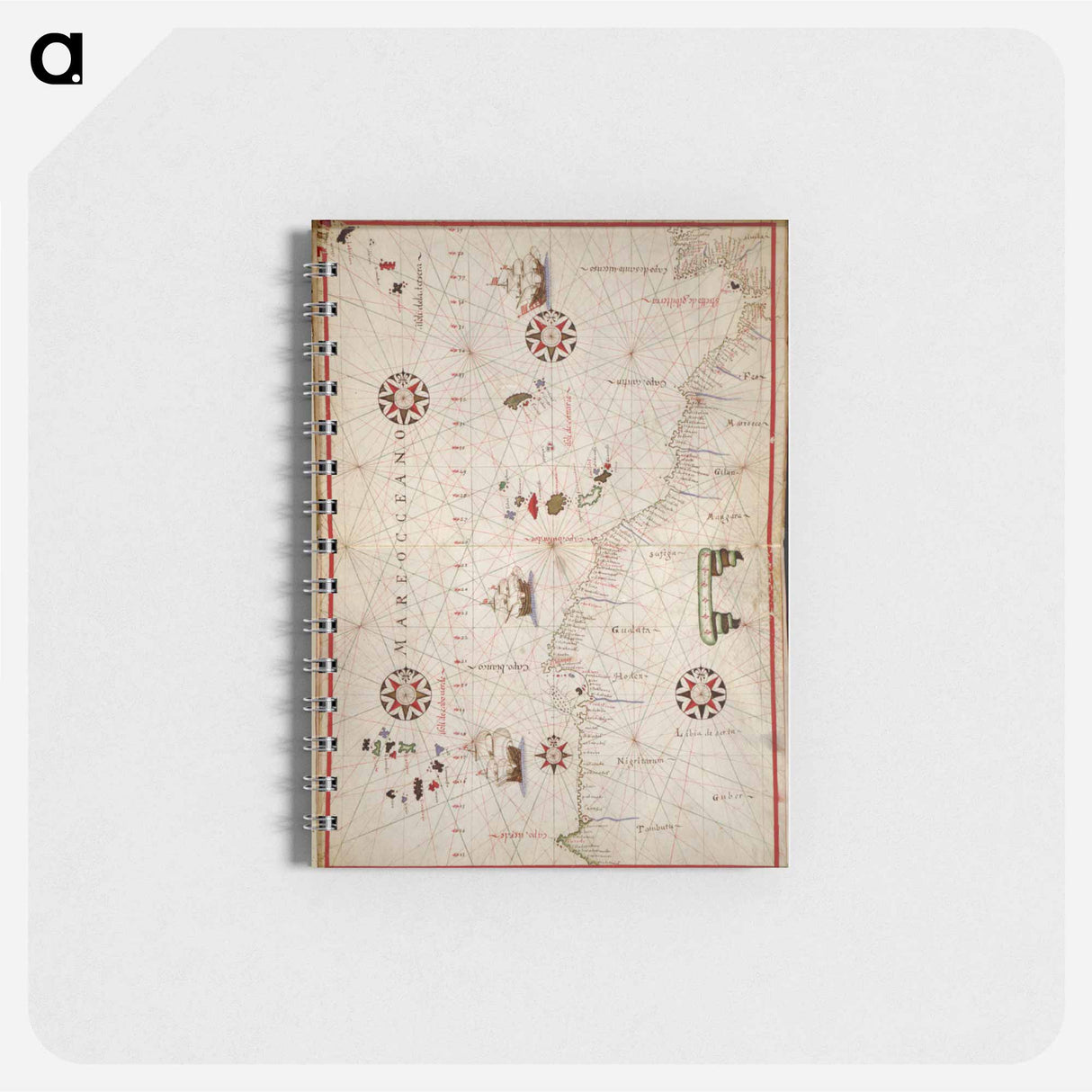 Portolan atlas of the Mediterranean Sea, western Europe, and the northwest coast of Africa: Central Mediterranean - アンティーク地図 Memo.