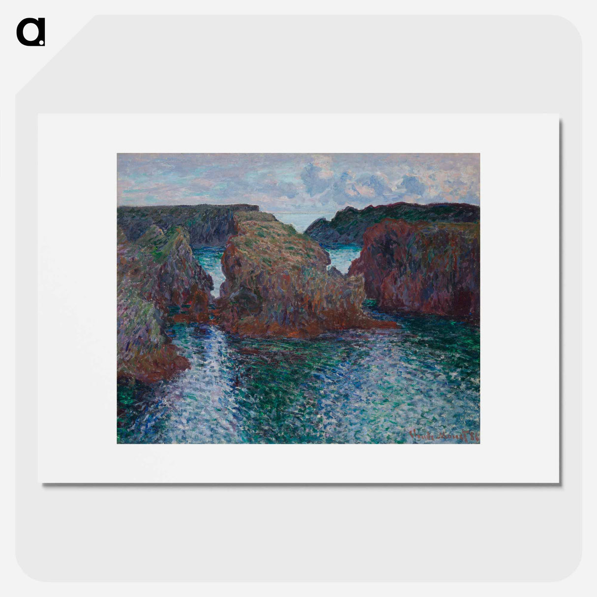 Rocks at Port-Goulphar, Belle-Île - クロード モネ Poster.