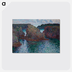 アートポストカード-Rocks at Port-Goulphar, Belle-Île - クロード モネ Postcard.