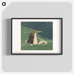 アートポスター-Two Women on the Shore - エドヴァルド ムンク Poster.