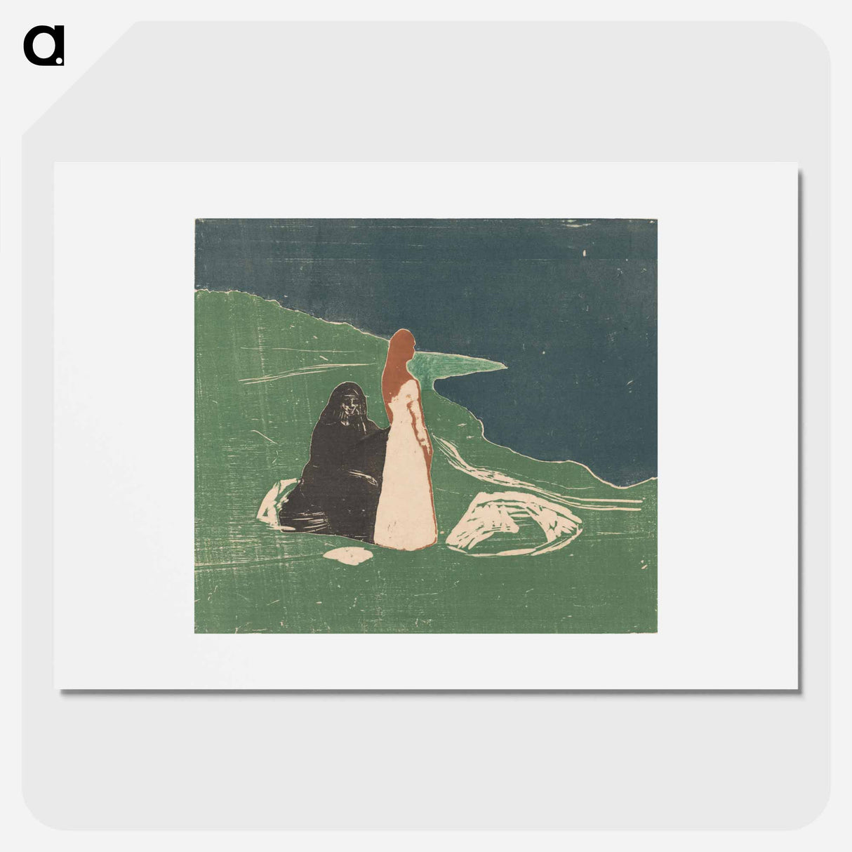 アートポスター-Two Women on the Shore - エドヴァルド ムンク Poster.