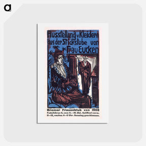 アートポストカード-Catalogue of the exhibition of dresses from the needlework salon of Mrs. Eucken by Ernst Ludwig Kirchner - エルンスト ルートヴィヒ キルヒナー Postcard.