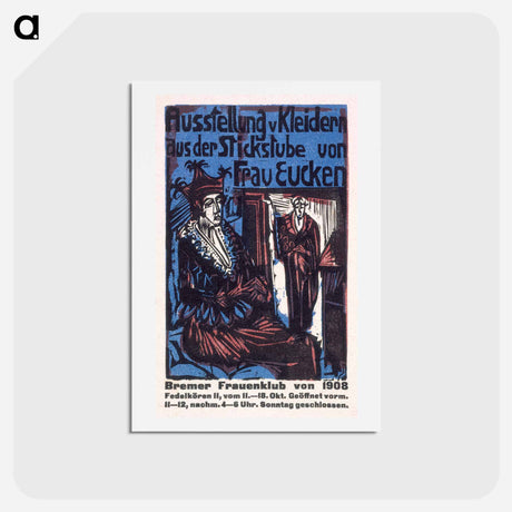 アートポストカード-Catalogue of the exhibition of dresses from the needlework salon of Mrs. Eucken by Ernst Ludwig Kirchner - エルンスト ルートヴィヒ キルヒナー Postcard.
