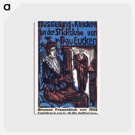 アートポストカード-Catalogue of the exhibition of dresses from the needlework salon of Mrs. Eucken by Ernst Ludwig Kirchner - エルンスト ルートヴィヒ キルヒナー Postcard.