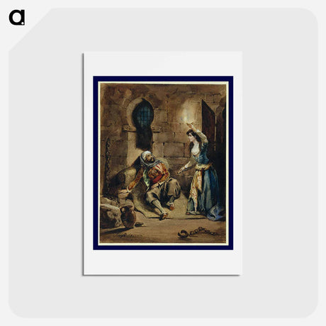 アートポストカード-Episode from The Corsair by Lord Byron - ウジェーヌ ドラクロワ Postcard.