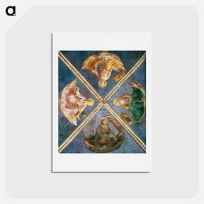 アートポストカード-View of the chapel vaulting - フラ アンジェリコ Postcard.