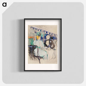 アートポスター-Fashionable People at Les Ambassadeurs (Aux Ambassadeurs: Gens Chic) - アンリ ド トゥールーズ ロートレック Poster.