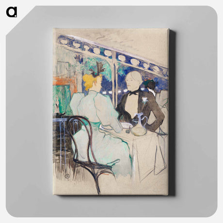アートパネル-Fashionable People at Les Ambassadeurs (Aux Ambassadeurs: Gens Chic) - アンリ ド トゥールーズ ロートレック Canvas.