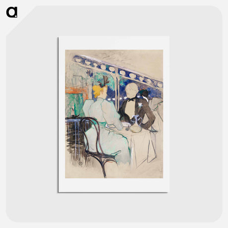 アートポストカード-Fashionable People at Les Ambassadeurs (Aux Ambassadeurs: Gens Chic) - アンリ ド トゥールーズ ロートレック Postcard.