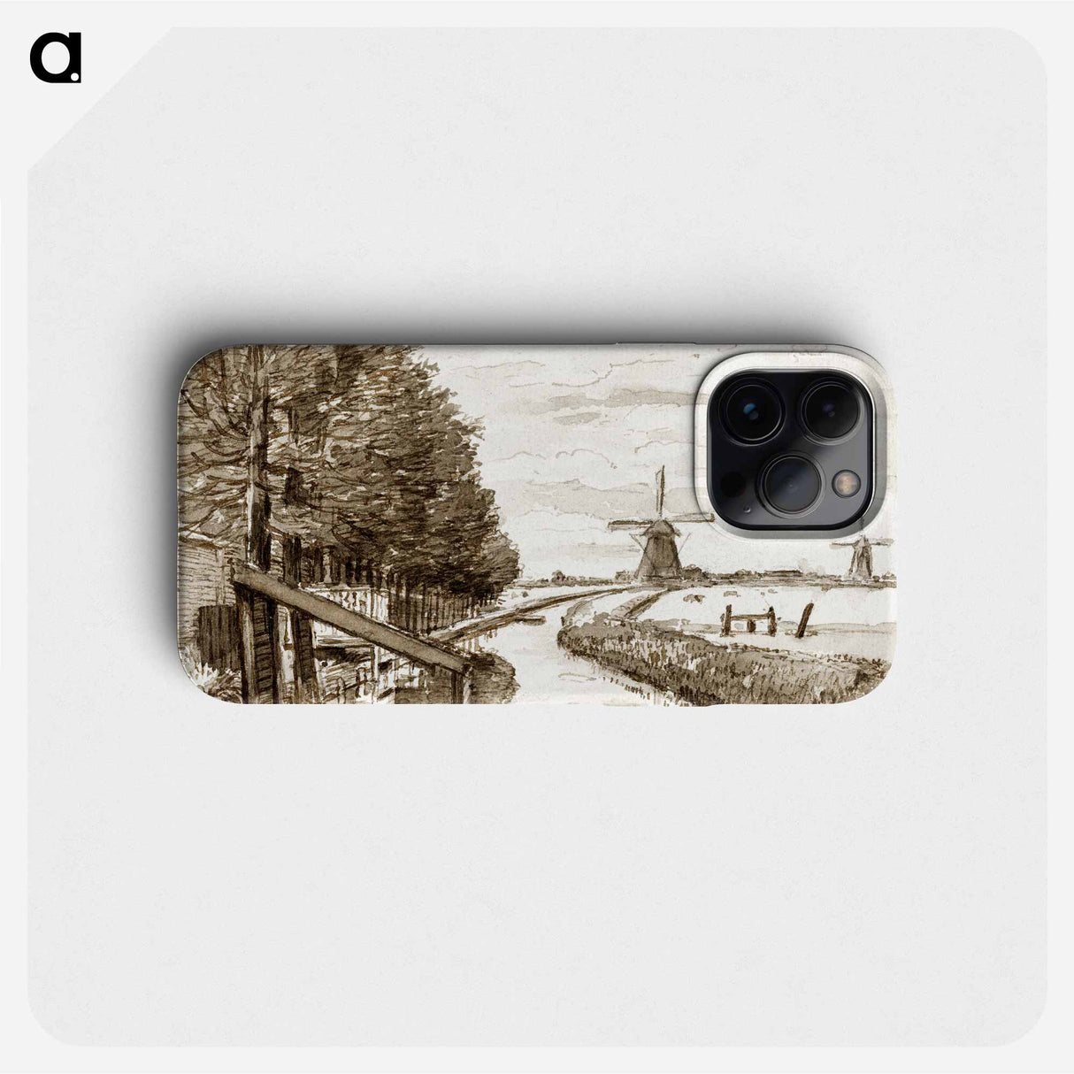 Landscape with a canal and two mills - Jean Bernard Phone Case.