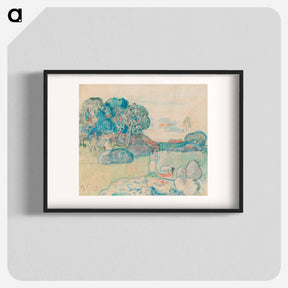 アートポスター-Tahitian Landscape - ポール ゴーギャン Poster.