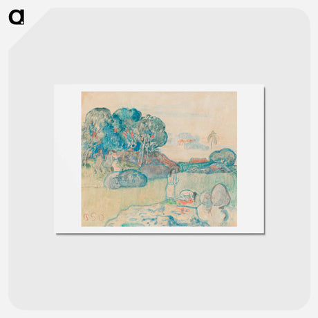 アートポストカード-Tahitian Landscape - ポール ゴーギャン Postcard.