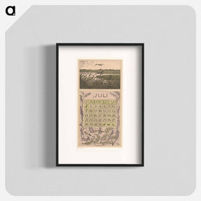 アートポスター-Kalenderblad juli met landschap met vogels - テオ ヴァン ホイテマ Poster.