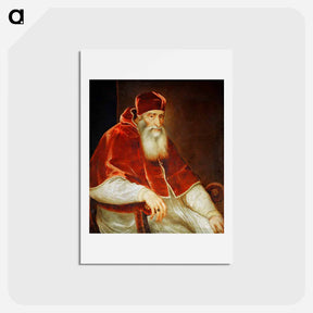 アートポストカード-Portrait of Pope Paul III - ティツィアーノ ヴェチェッリオ Postcard.