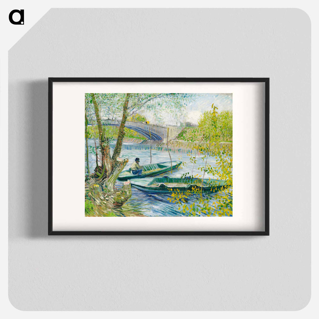 Fishing in Spring, the Pont de Clichy (Asnières) - Vincent van Gogh Poster.