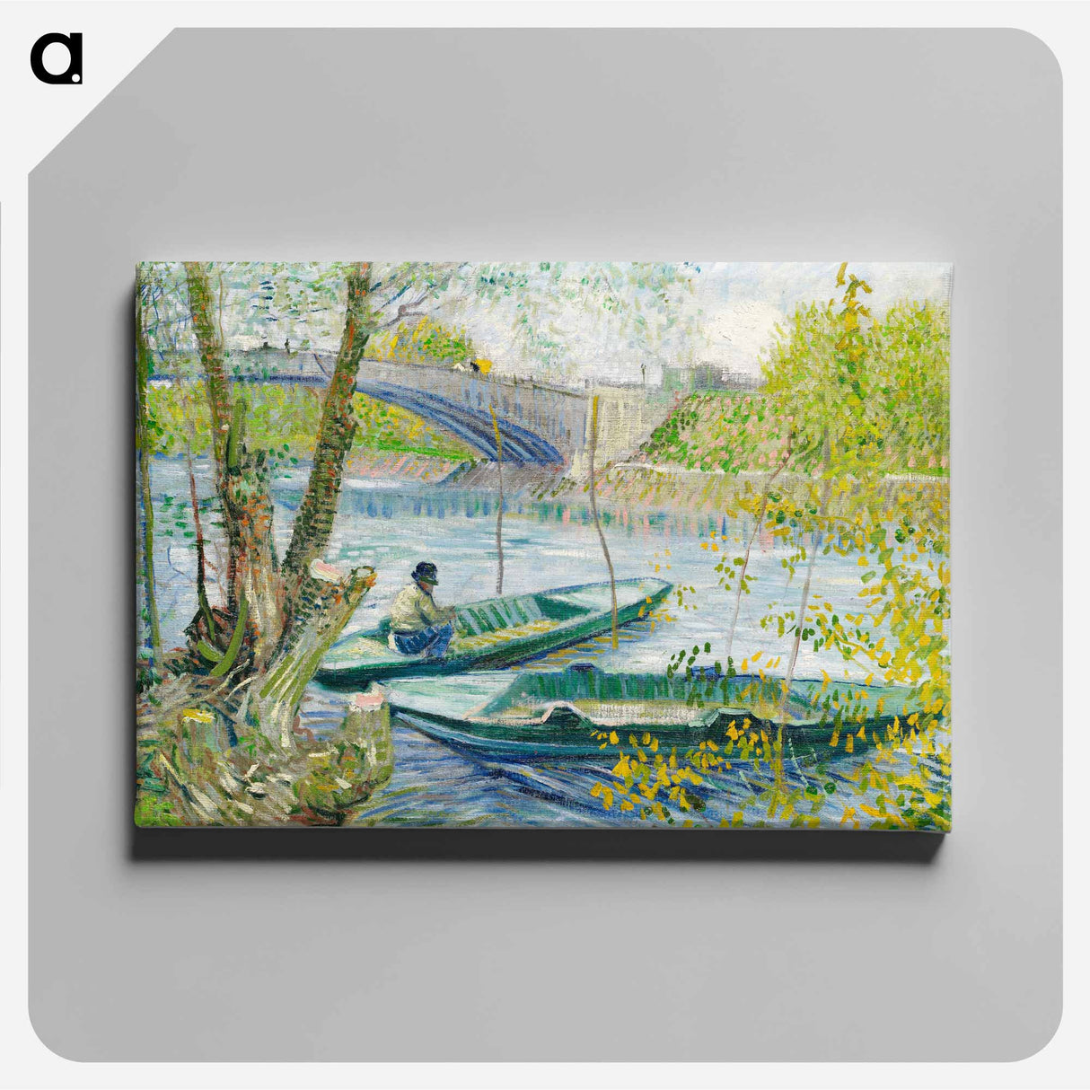 Fishing in Spring, the Pont de Clichy (Asnières) - Vincent van Gogh Canvas.