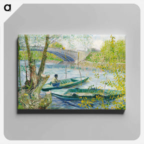 アートパネル-Fishing in Spring, the Pont de Clichy (Asnières) - フィンセント ファン ゴッホ Canvas.