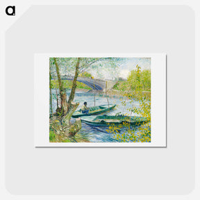 アートポストカード-Fishing in Spring, the Pont de Clichy (Asnières) - フィンセント ファン ゴッホ Postcard.