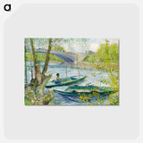 アートポストカード-Fishing in Spring, the Pont de Clichy (Asnières) - フィンセント ファン ゴッホ Postcard.