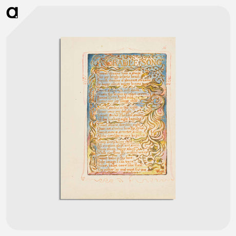 アートポストカード-Songs of Innocence and of Experience: A Cradle Song - ウィリアム ブレイク Postcard.