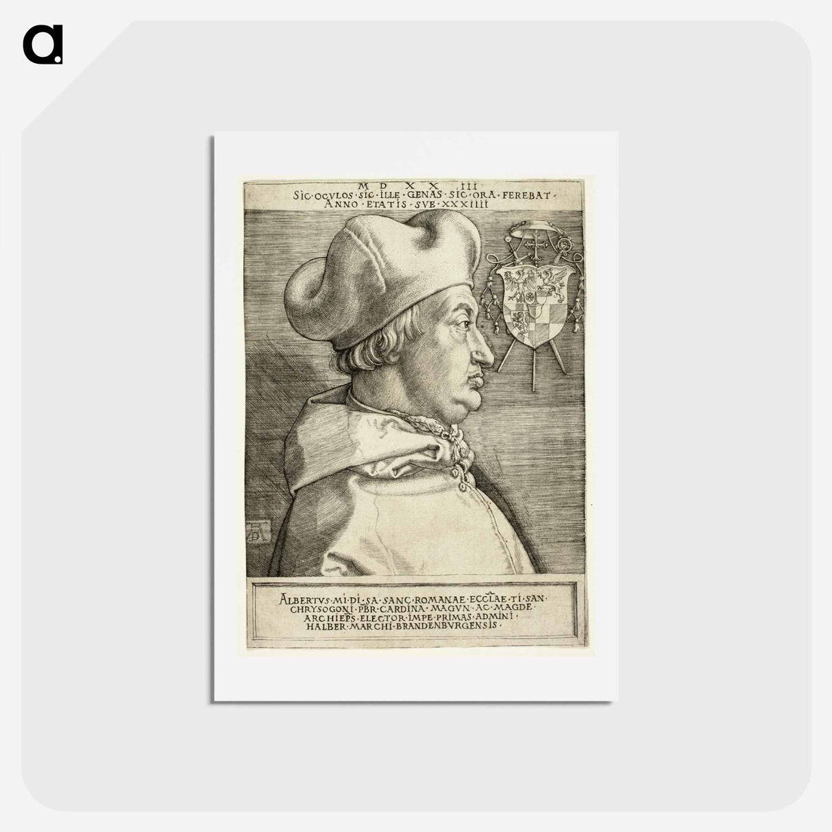 アートポストカード-Cardinal Albrecht of Brandenburg - アルブレヒト デューラー Postcard.