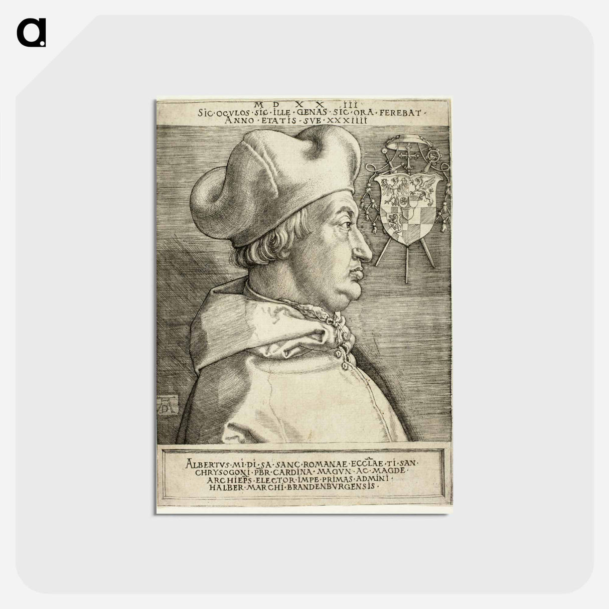 アートポストカード-Cardinal Albrecht of Brandenburg - アルブレヒト デューラー Postcard.