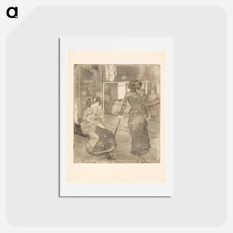 アートポストカード-Mary Cassatt at the Louvre: The Etruscan Gallery - エドガー ドガ Postcard.