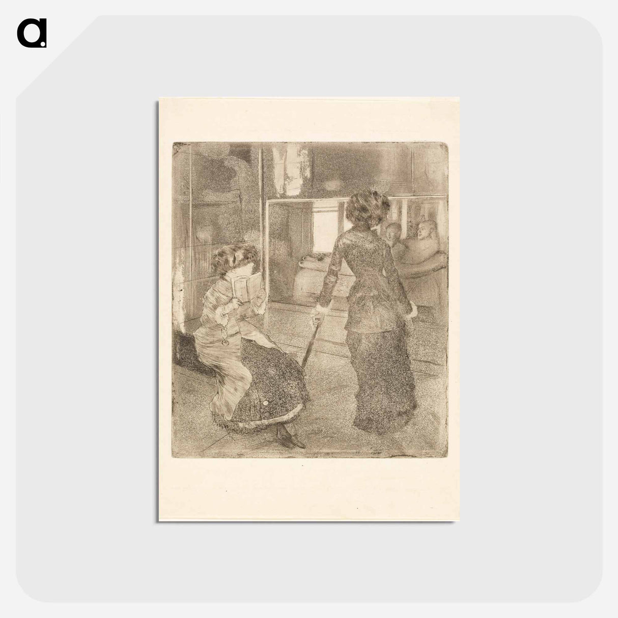 アートポストカード-Mary Cassatt at the Louvre: The Etruscan Gallery - エドガー ドガ Postcard.