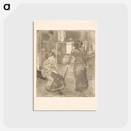 アートポストカード-Mary Cassatt at the Louvre: The Etruscan Gallery - エドガー ドガ Postcard.