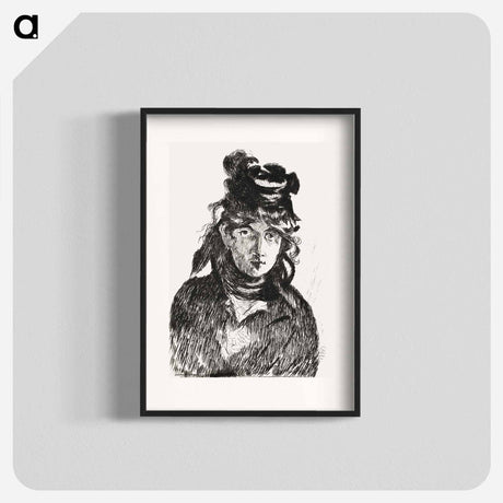 アートポスター-Portrait of Berthe Morisot - エドゥアール マネ Poster.