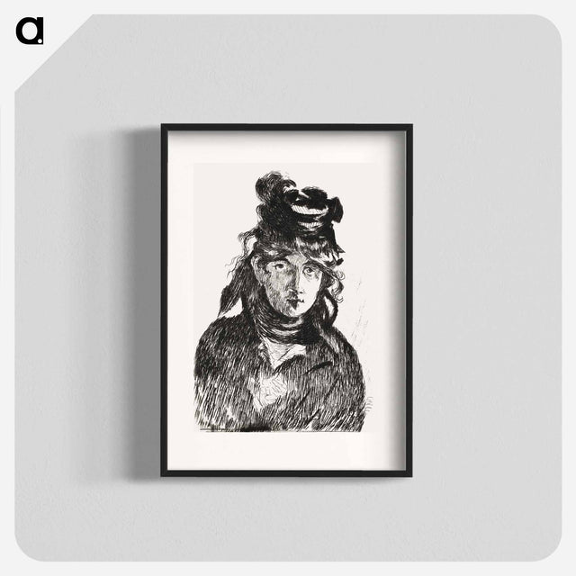 アートポスター-Portrait of Berthe Morisot - エドゥアール マネ Poster.