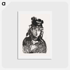 アートポストカード-Portrait of Berthe Morisot - エドゥアール マネ Postcard.