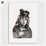 アートポスター-Portrait of Berthe Morisot - エドゥアール マネ Poster.