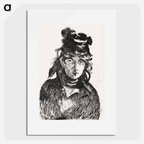 アートポスター-Portrait of Berthe Morisot - エドゥアール マネ Poster.