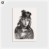 アートポストカード-Portrait of Berthe Morisot - エドゥアール マネ Postcard.