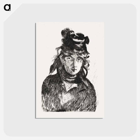 アートポストカード-Portrait of Berthe Morisot - エドゥアール マネ Postcard.