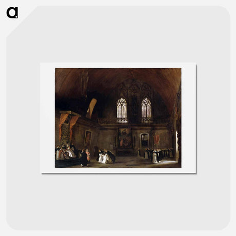 アートポストカード-Interior of a Dominican Convent in Madrid - ウジェーヌ ドラクロワ Postcard.