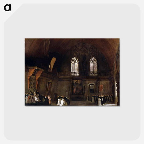 アートポストカード-Interior of a Dominican Convent in Madrid - ウジェーヌ ドラクロワ Postcard.