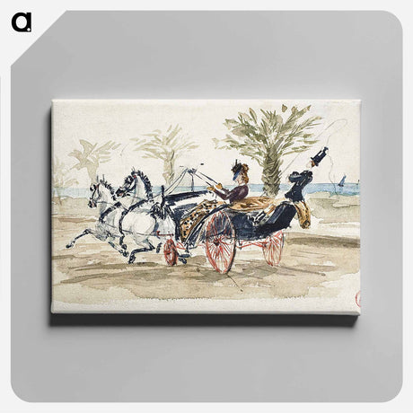 アートパネル-The Promenade des Anglais in Nice - アンリ ド トゥールーズ ロートレック Canvas.