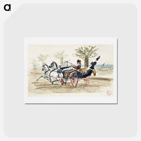 アートポストカード-The Promenade des Anglais in Nice - アンリ ド トゥールーズ ロートレック Postcard.