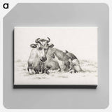 アートパネル-Lying cow - ジャン ベルナール Canvas.