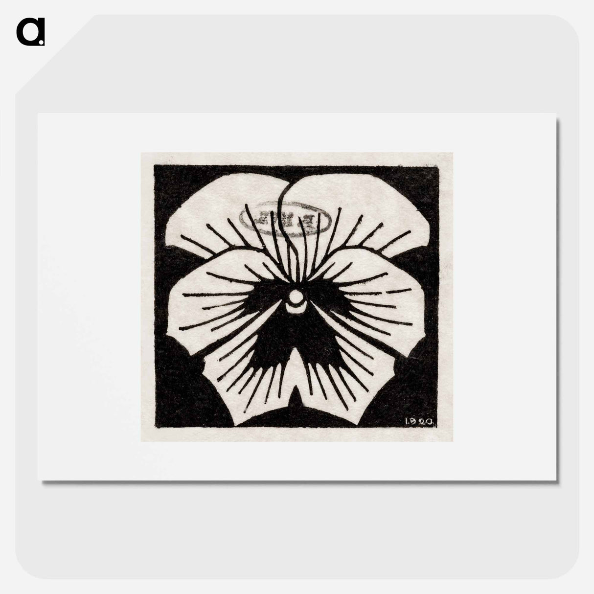 Woodcut flower - Julie de Grague Poster.