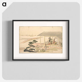 アートポスター-A Party of Merrymakers in a House in the Yoshiwara on a Moonlight Night - 喜多川 歌麿 Poster.