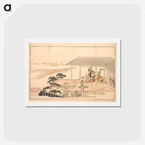 アートポストカード-A Party of Merrymakers in a House in the Yoshiwara on a Moonlight Night - 喜多川 歌麿 Postcard.
