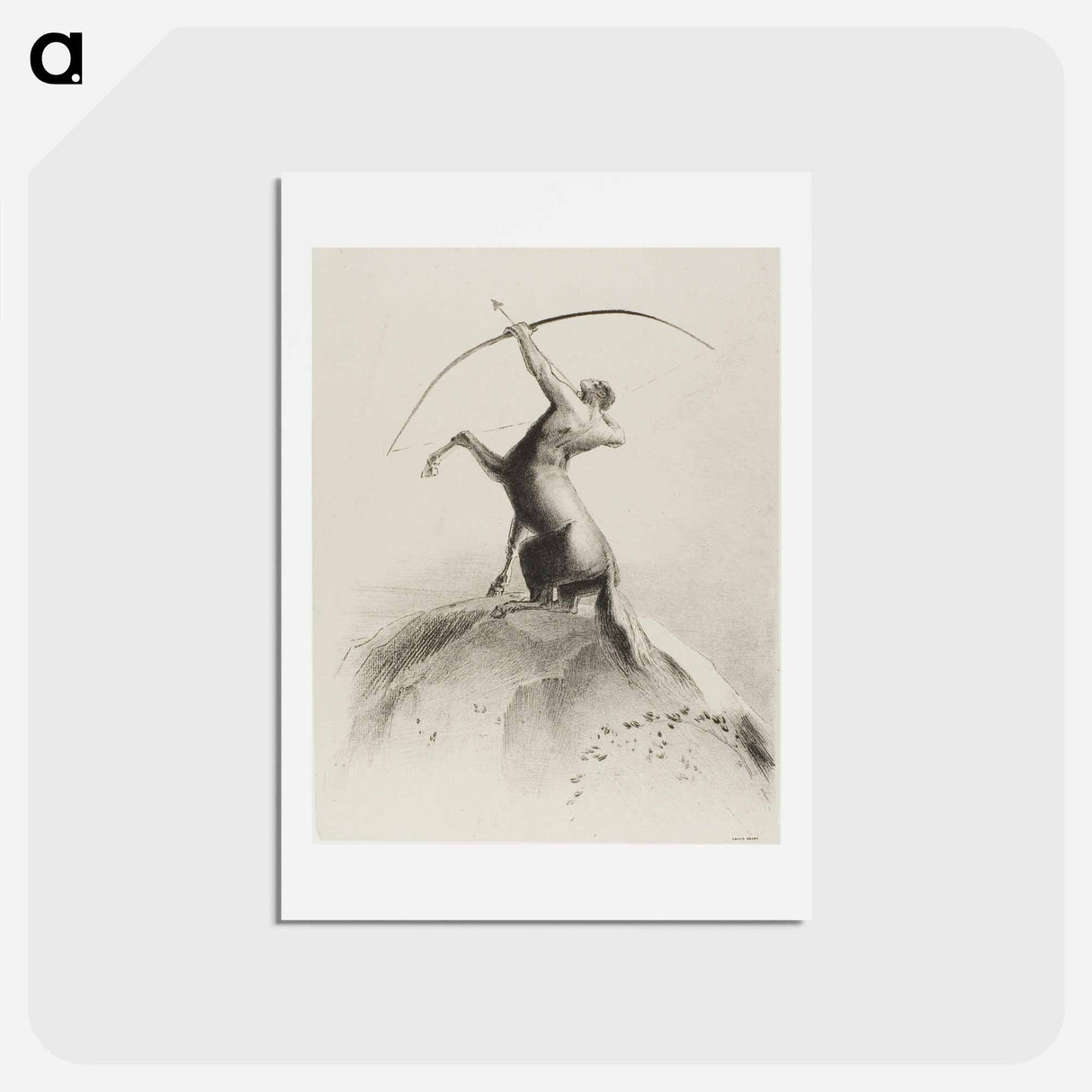 アートポストカード-Centaur Aiming at the Clouds - オディロン ルドン Postcard.