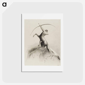 アートポストカード-Centaur Aiming at the Clouds - オディロン ルドン Postcard.