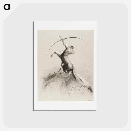 アートポストカード-Centaur Aiming at the Clouds - オディロン ルドン Postcard.